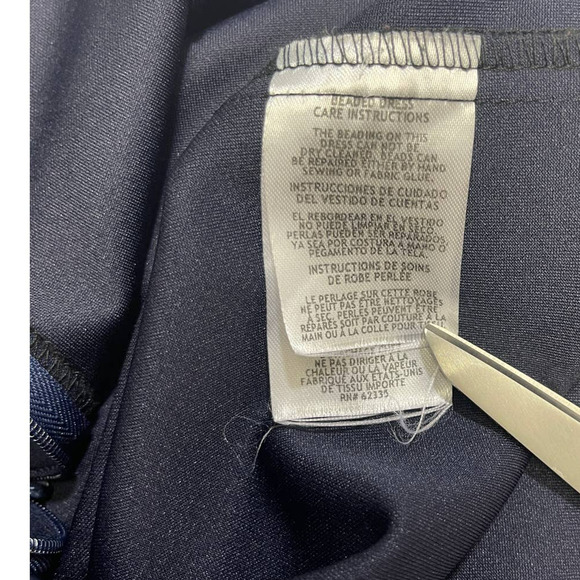 BETSY & ADAM SZ S 4 navy blue embellished beaded flutter sleeve jumpsuit NEW B47 - Picture 7 of 9